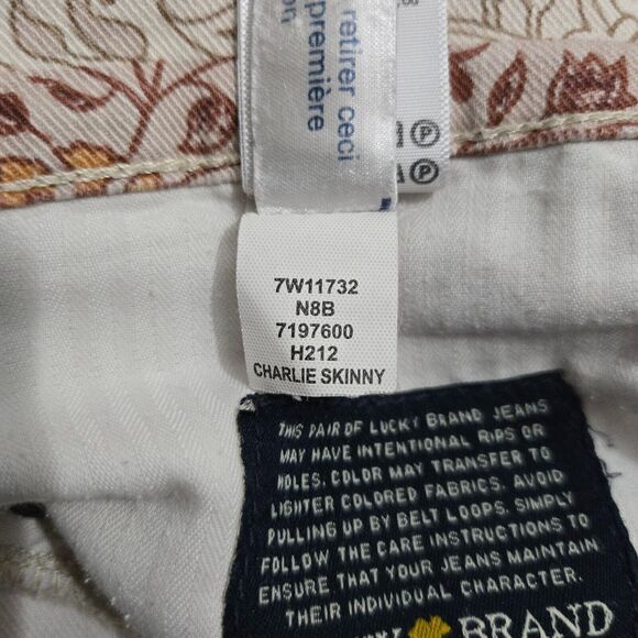 Lucky Brand Charlie Skinny Women 6/28 Harvest Patchwork Stretch Denim Jeans - Picture 11 of 16